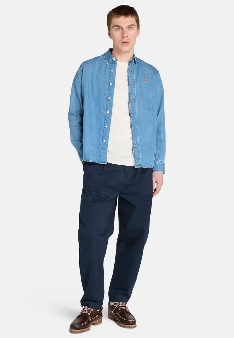 Camicia blu denim miniatura 3