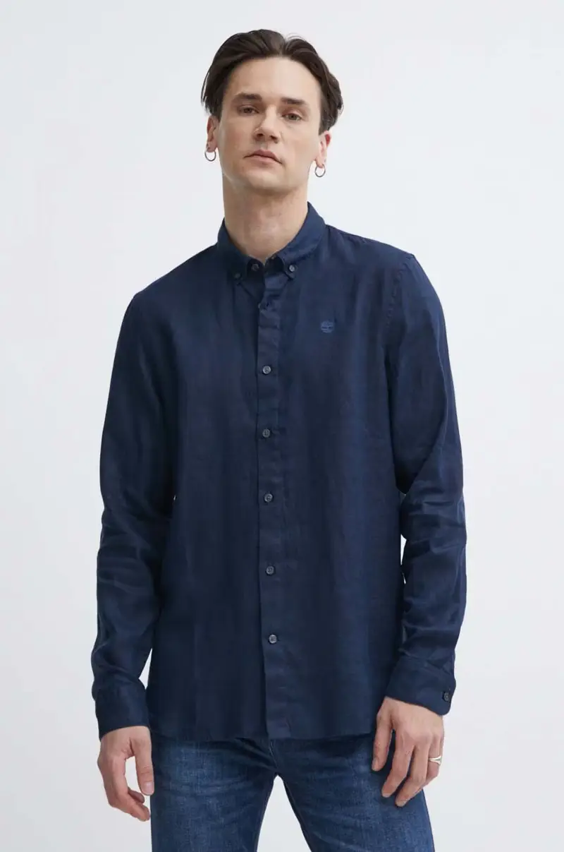 camicia di lino colore blu navy TB0A2DC34331