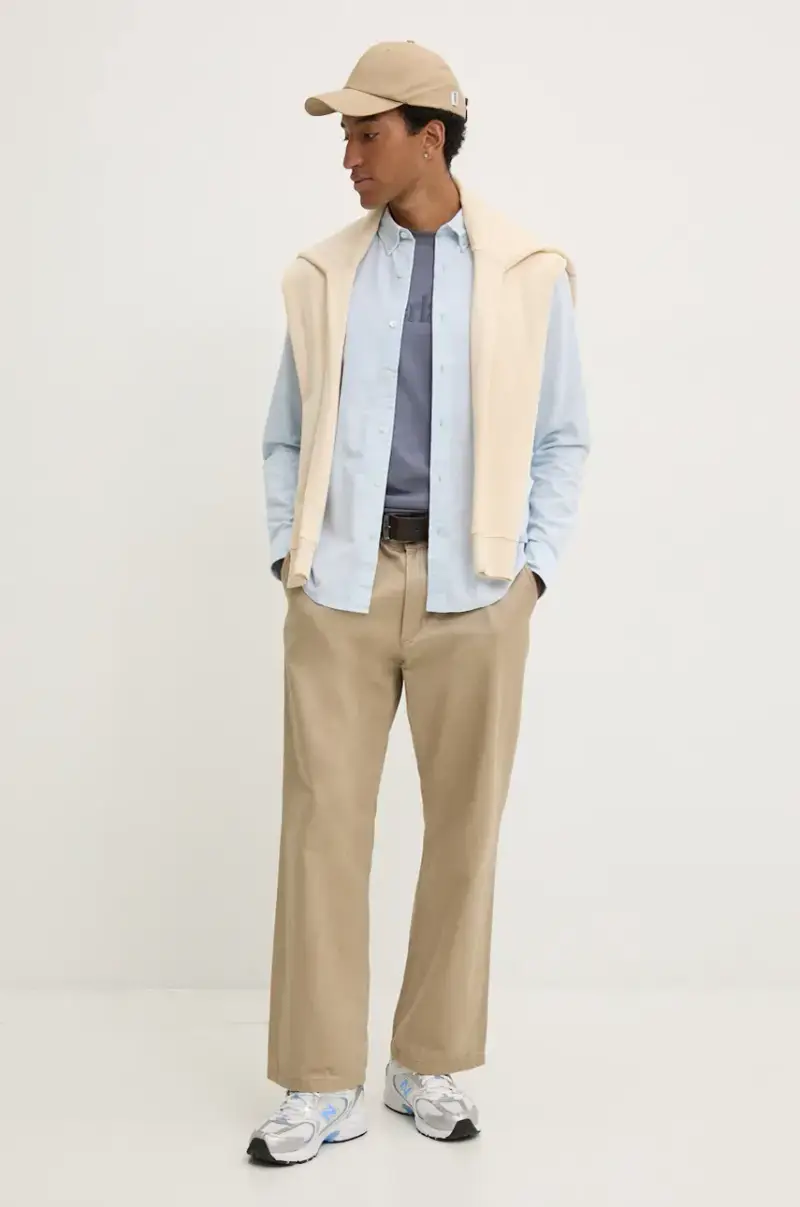 camicia in cotone uomo colore blu TB0A6GPNB021 miniatura 2