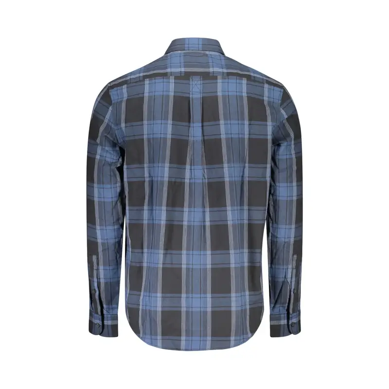 Camicia Maniche Lunghe Uomo Blu Ricamo miniatura 2