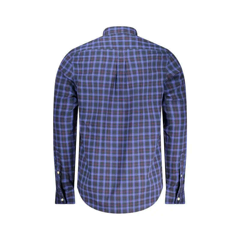Camicia Maniche Lunghe Uomo Blu Ricamo miniatura 2