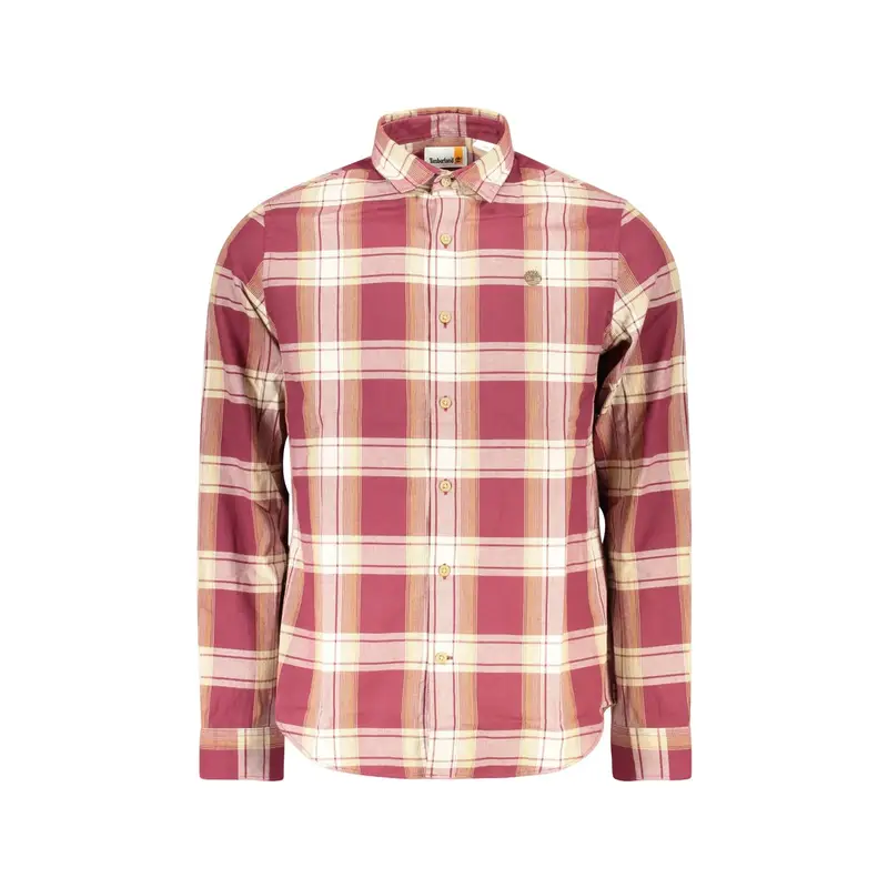 Camicia Maniche Lunghe Uomo Rossa Ricamo Rosso