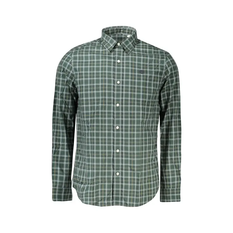Camicia Maniche Lunghe Uomo Verde Ricamo