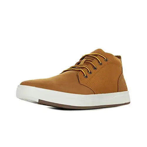Timberland Davis Square Fabric and Leather Chukka Stivali Uomo, Marrone (Wheat Nubuck),43 EU