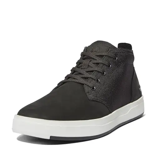 Timberland Davis Square Fabric and Leather Chukka Stivali Uomo, Nero (Black Nubuck),41.5 EU