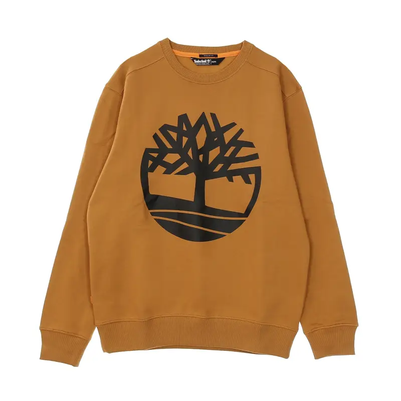 Felpa Girocollo Uomo Core Logo Crewneck Brushback Wheat Boot/black