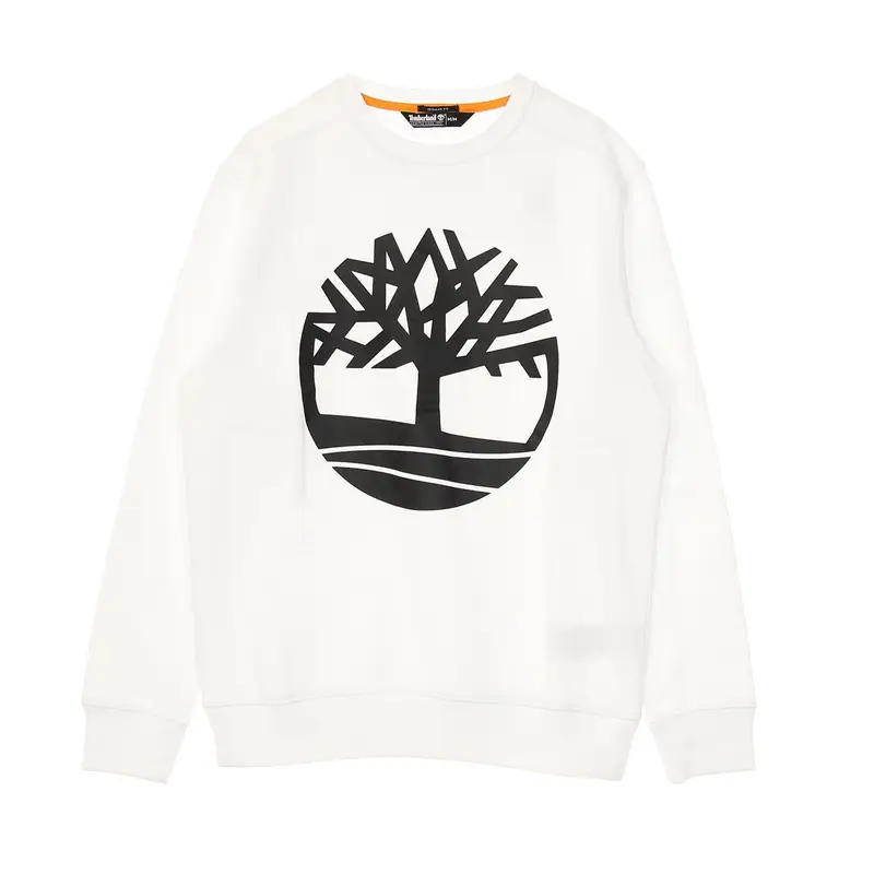 Felpa Girocollo Uomo Core Logo Crewneck Brushback White/black