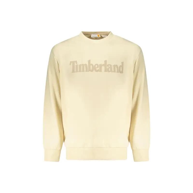 Felpa Maniche Lunghe Uomo Beige Stampa Logo