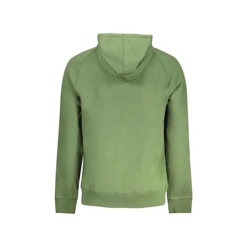 Felpa Maniche Lunghe Uomo Verde Zip miniatura 2