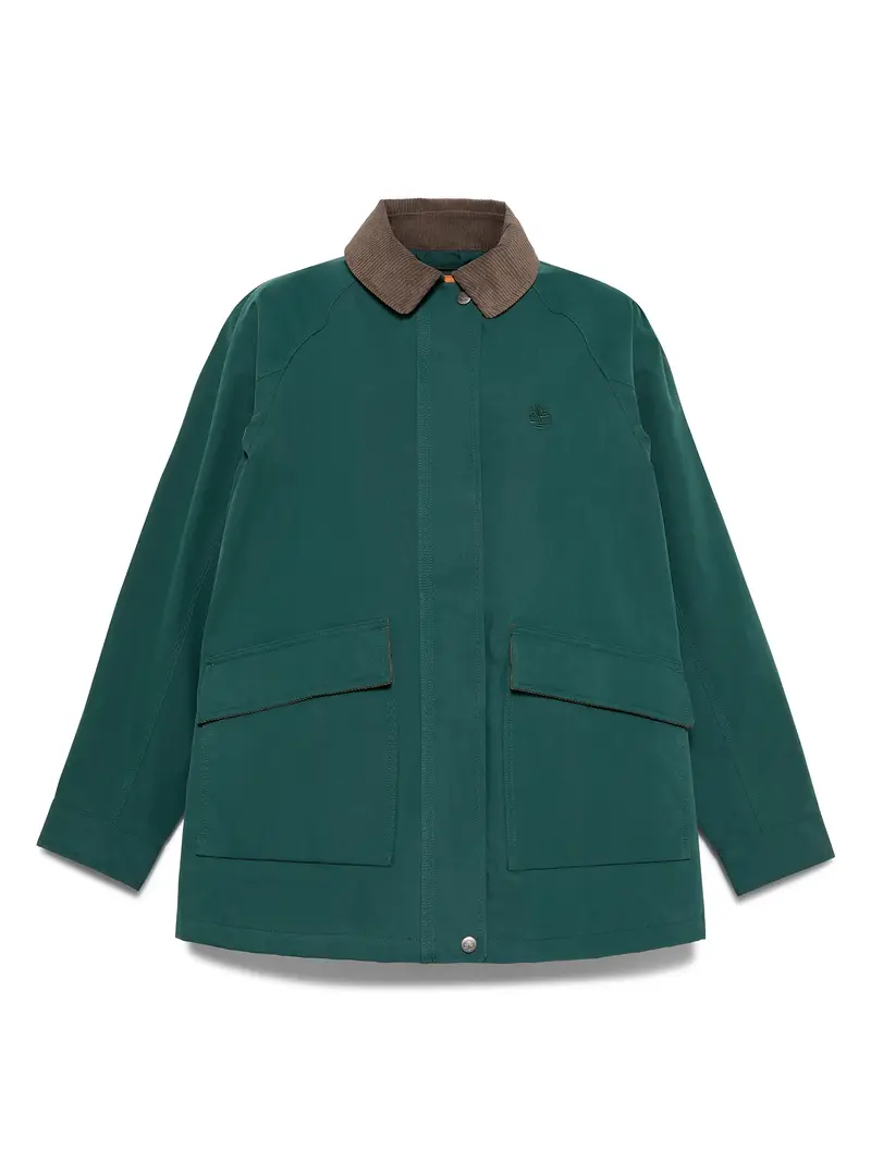 Giacca di mezza stagione cioccolato / smeraldo