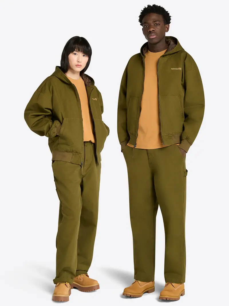 Giacca di mezza stagione oliva / pesca miniatura 2