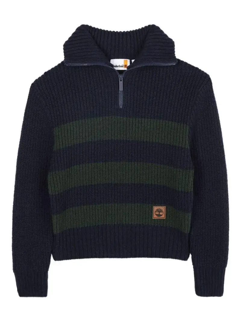 Timberland Kids Maglione blu e verde per bambino