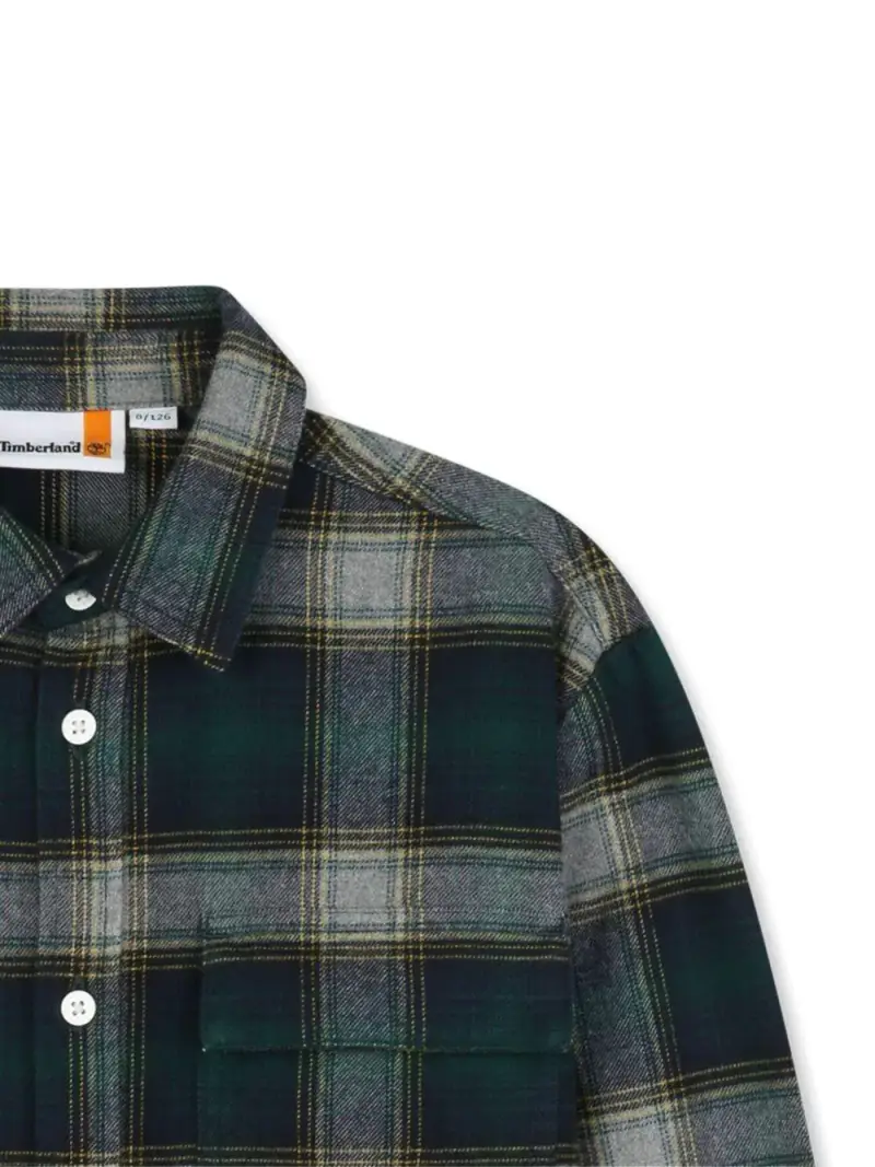 Timberland Kids Camicia a Quadri Verde Scuro per Bambino miniatura 2