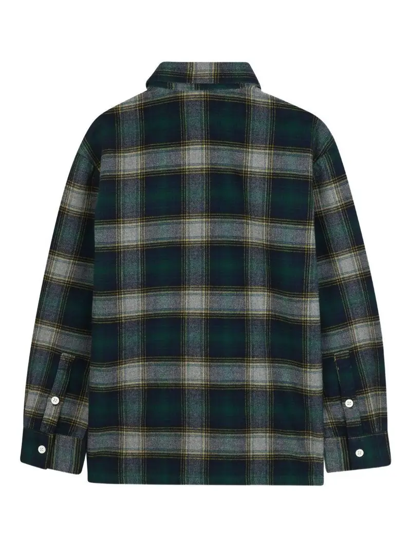 Timberland Kids Camicia a Quadri Verde Scuro per Bambino miniatura 3