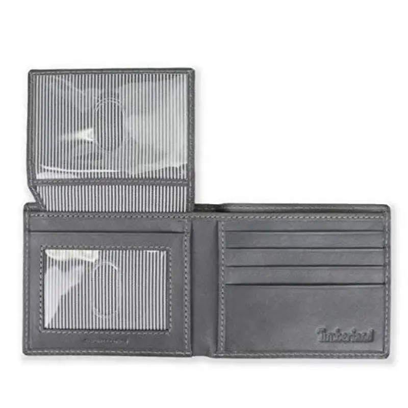 Timberland Leather Wallet with Attached Flip Pocket Accessorio da Viaggio-Portafoglio bi-Fold, Carbone (Nuvoloso) miniatura 2