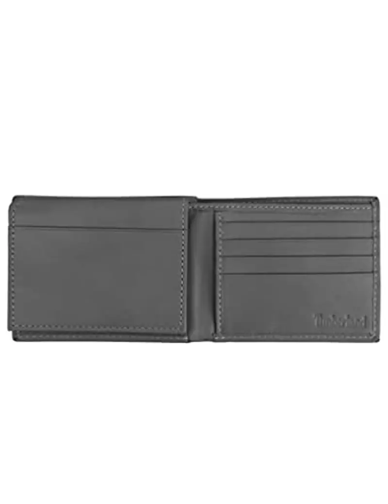 Timberland Leather Wallet with Attached Flip Pocket Accessorio da Viaggio-Portafoglio bi-Fold, Carbone (Nuvoloso) miniatura 3