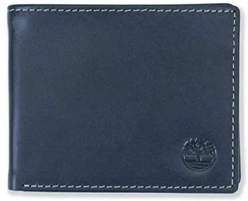 Timberland Leather Wallet with Attached Flip Pocket Accessorio da Viaggio-Portafoglio bi-Fold, Navy (Nuvoloso), Taglia