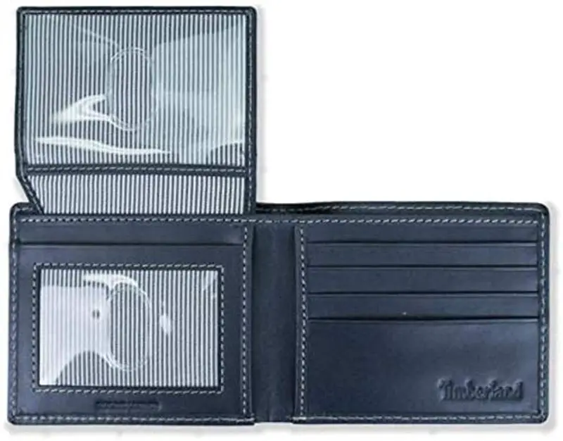 Timberland Leather Wallet with Attached Flip Pocket Accessorio da Viaggio-Portafoglio bi-Fold, Navy (Nuvoloso), Taglia miniatura 2