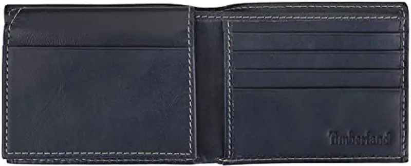 Timberland Leather Wallet with Attached Flip Pocket Accessorio da Viaggio-Portafoglio bi-Fold, Navy (Nuvoloso), Taglia miniatura 3
