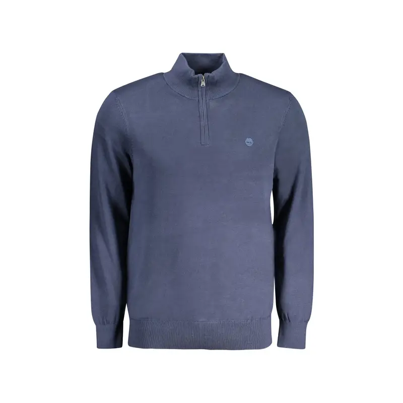 Timberland Maglia Uomo Blu Mezza Zip con Ricamo