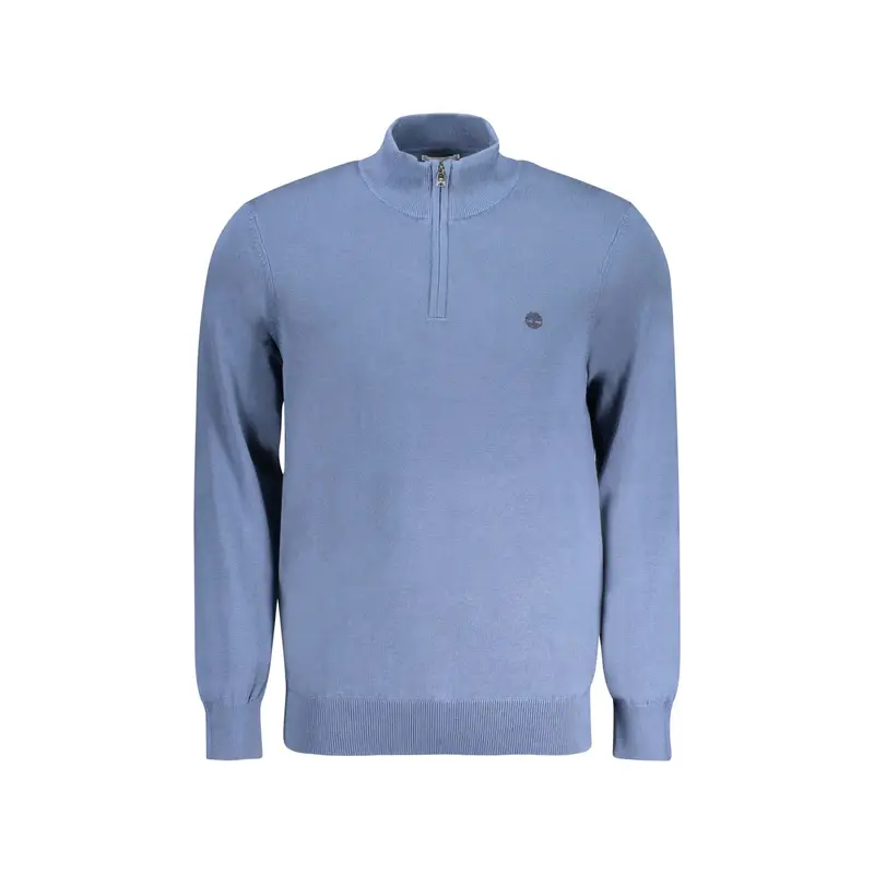 Maglia Uomo Blu Mezzo Zip Ricamo
