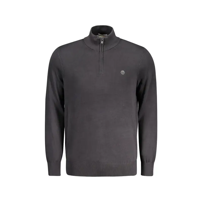 Timberland Maglia Uomo Nera con Mezza Zip e Ricamo