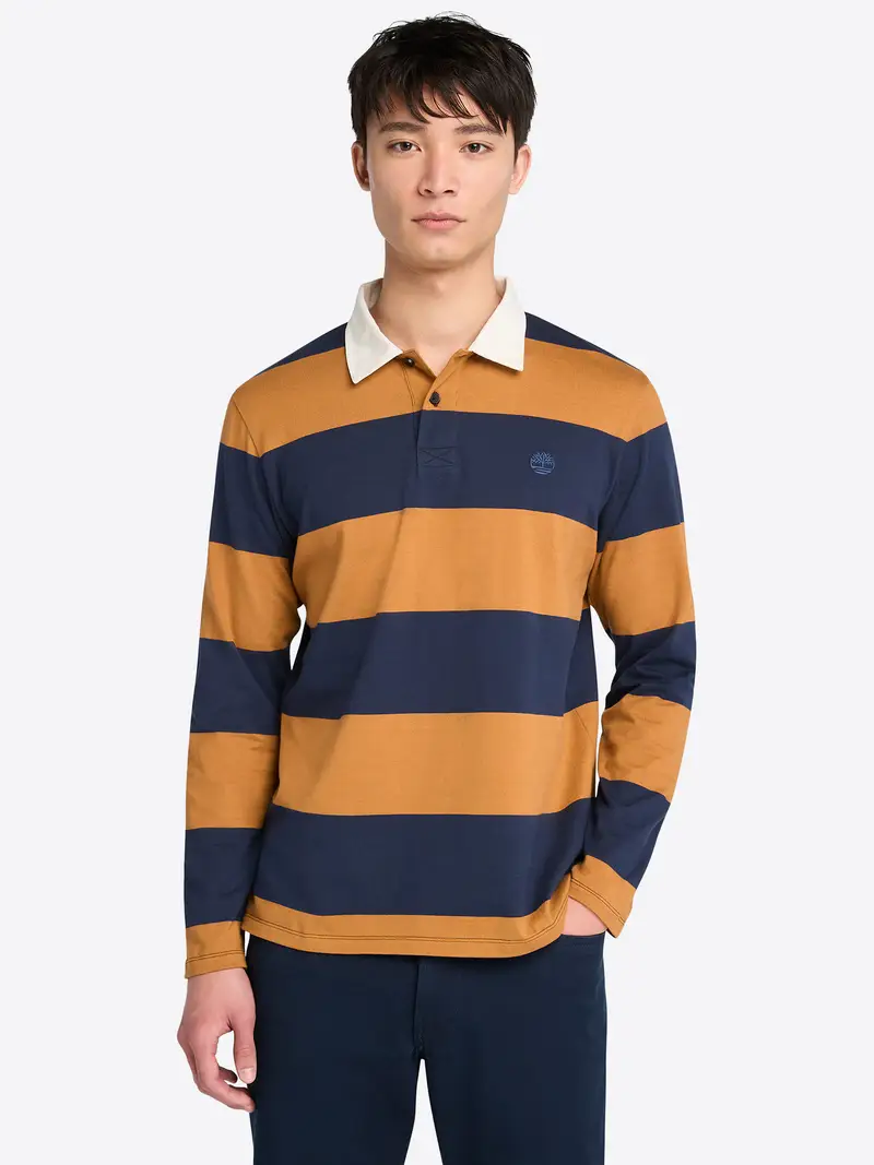 Maglietta navy / caramello / bianco miniatura 2