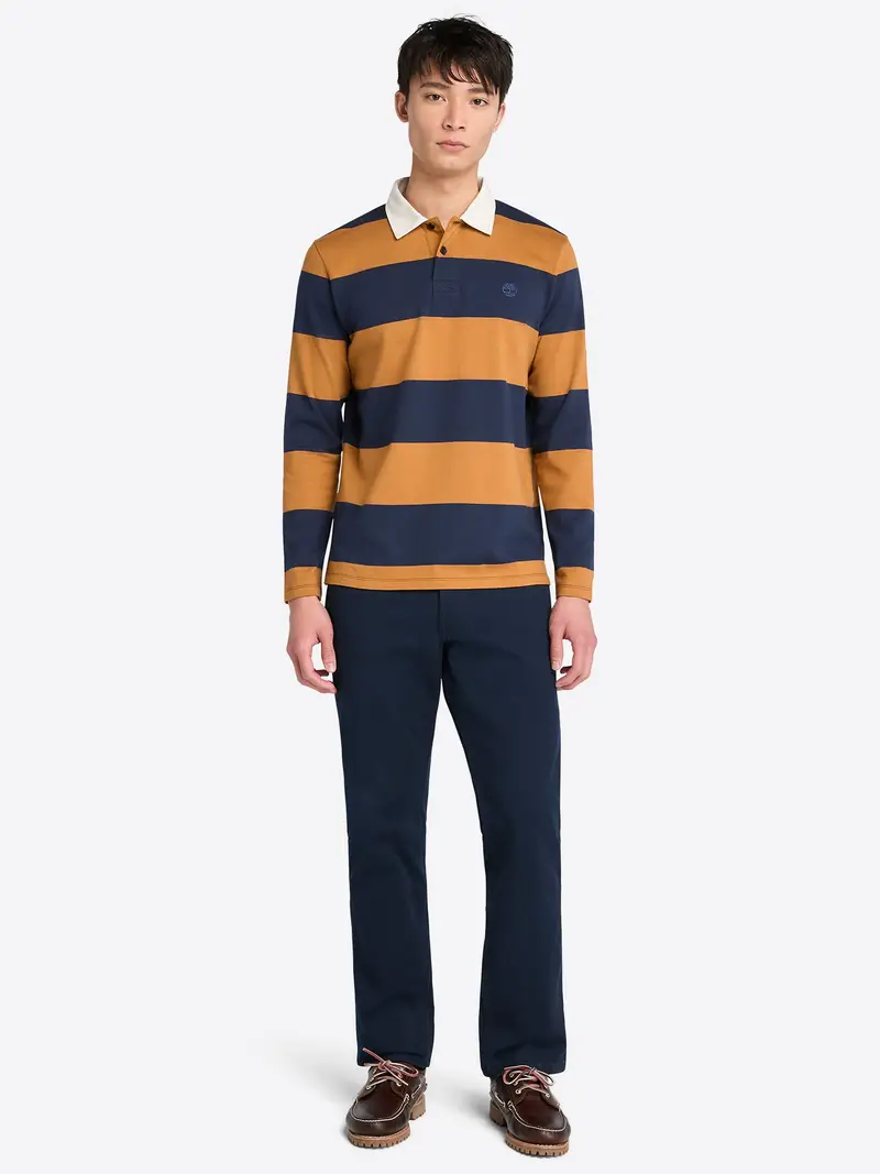 Maglietta navy / caramello / bianco miniatura 3