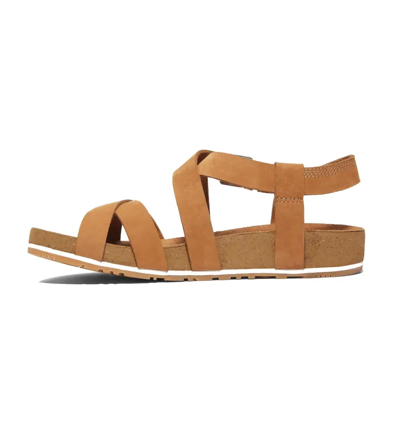 per donna TB0A1MQRF131 Sandali in pelle marrone Malibu Waves (36 W), 1 a 3 cm, Fibbia, Casual