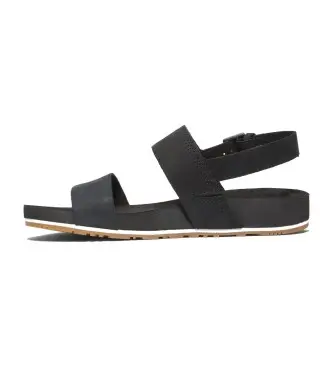 per donna TB0A2AT90011 Sandali Malibu Waves in pelle nera (36 W), Nero, 1 a 3 cm, Fibbia, Casual