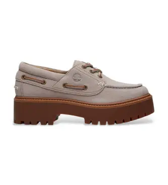 per donna TB0A2GVFAJG1 Scarpe da barca in pelle color tortora di Stone Street (36 W), Basso, Stringhe, Casual, Taupe