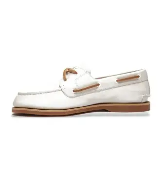 per donna TB0A2Q9XETD1 Scarpe da barca classiche in pelle bianca (41 W), Bianco, Basso, Stringhe, Casual