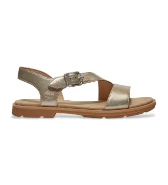 per donna TB0A2R2TN751 Sandali in pelle dorata Calista Bay (39 W), Oro, Basso, Fibbia, Casual