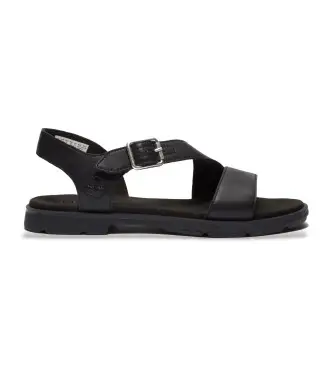 per donna TB0A2R2TW021 Sandali Calista Bay in pelle nera con cinturino posteriore (37 W), Nero, Basso, Fibbia, Casual