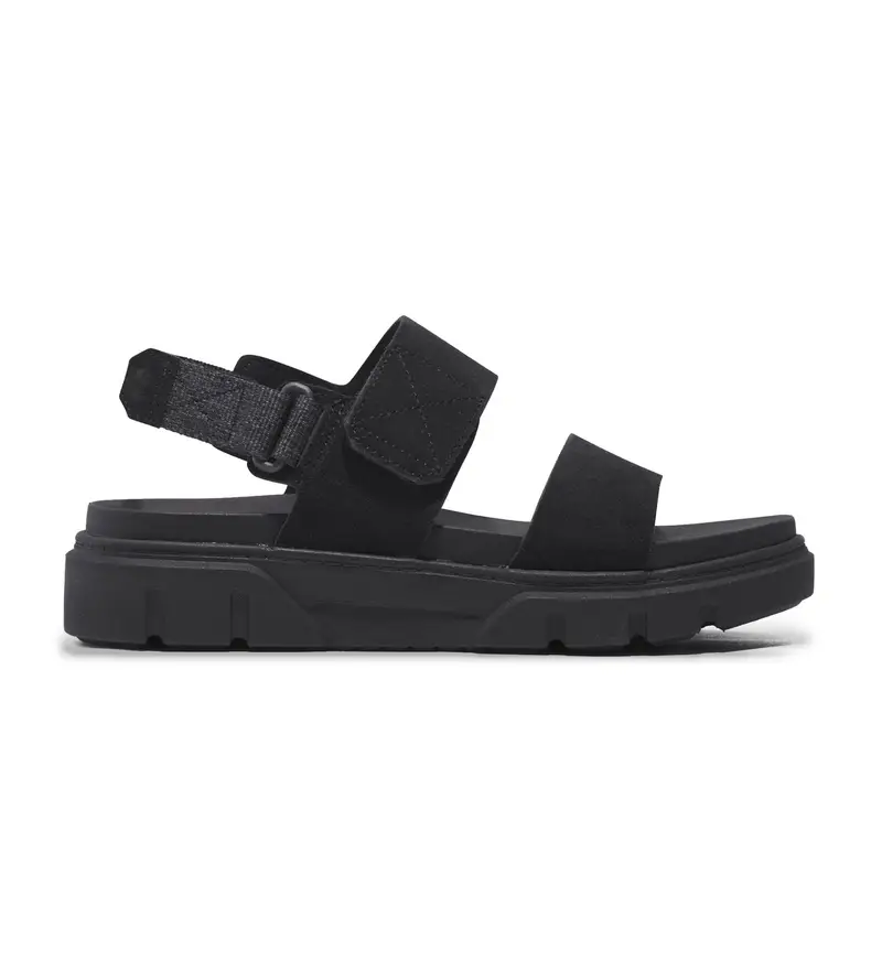 per donna TB0A61N4EK41 Sandali in pelle nera Greyfield con cinturino posteriore (37 W), Nero, Basso, Velcro, Casual