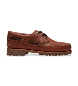 per uomo TB0A2PDQAAD1 Scarpe da barca in pelle marrone con tre occhielli (36 5 W), Basso, Stringhe, Casual
