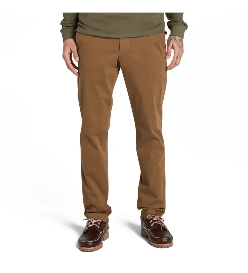 per uomo. TB0A5M4AEH21 Pantaloni chino marroni Claremont (31/34), Marrone, Casual, Cotone Pelle