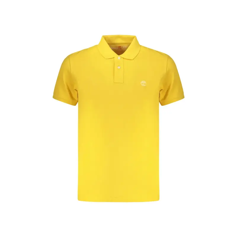 Polo Maniche Corte Uomo Gialla Ricamo Giallo