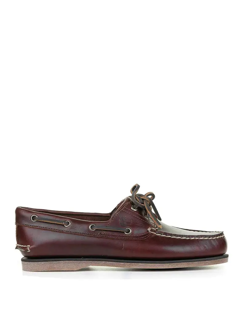 Scarpa Da Barca In Pelle Ingrassata Marrone