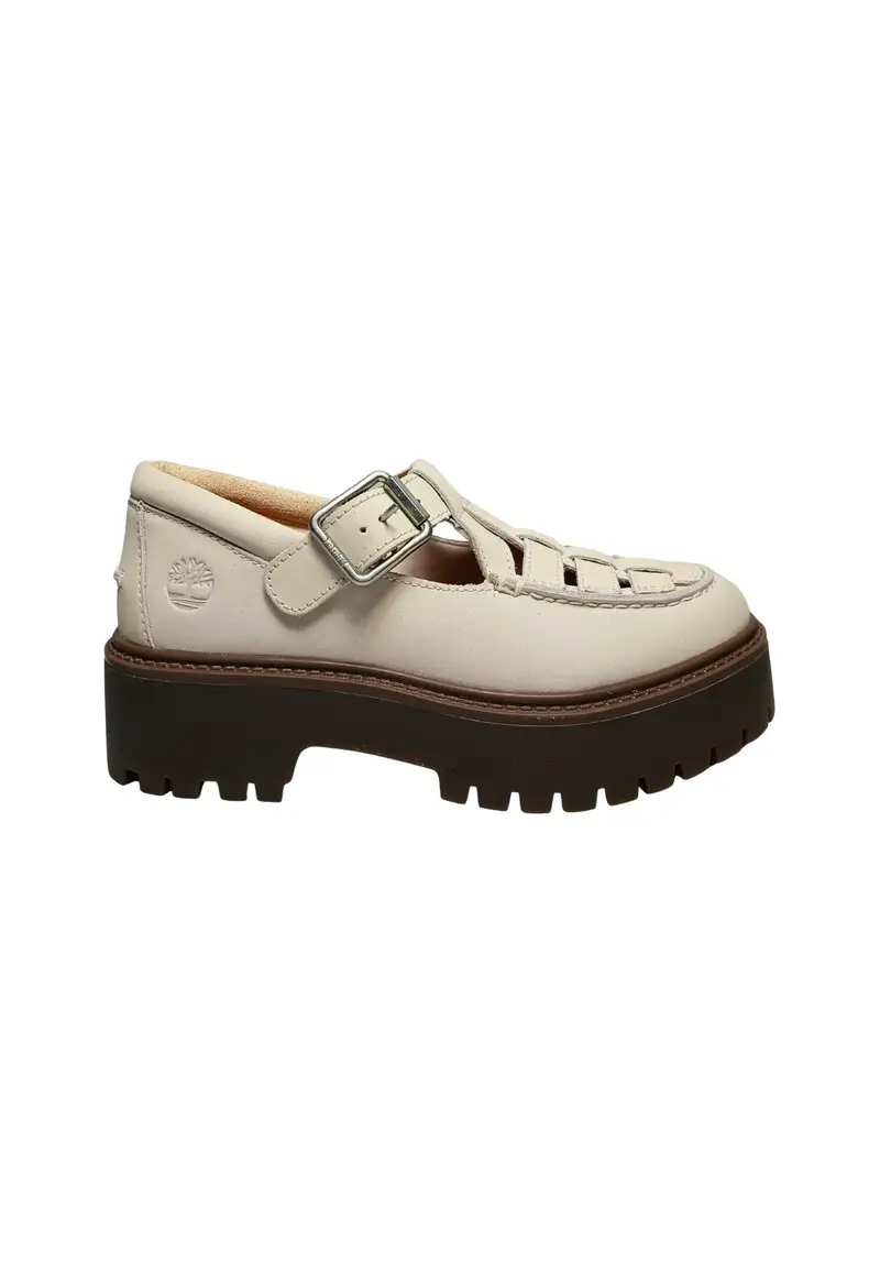 Scarpe Donna Timberland Stone Street Buckle Shoe Natural Nubuck WHITE