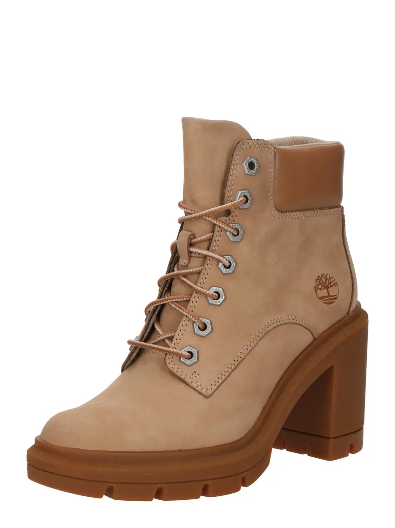 Stivaletto stringato beige / camello