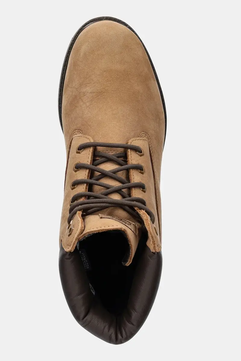 stivali alti in pelle colore beige miniatura 4