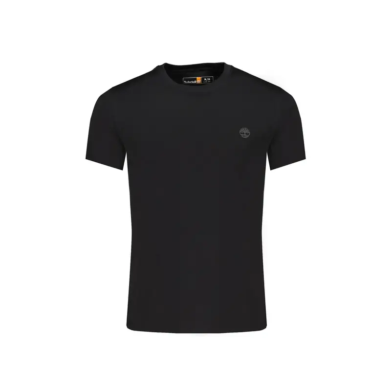 T-Shirt Maniche Corte Uomo Nera Ricamo Nero