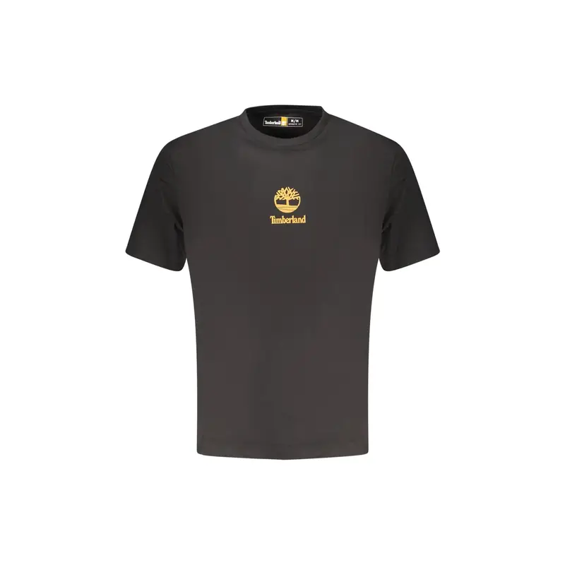 T-Shirt Maniche Corte Uomo Nera Stampa Logo Nero