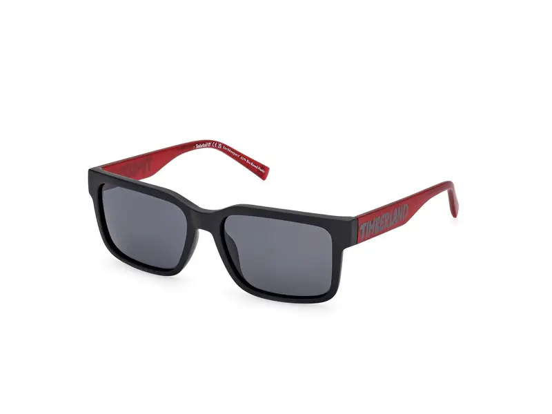 Timberland Unisex TB00012 02D Occhiali da sole Iniettato Nero Fumo Squadrata Polarizzata