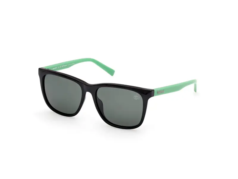 Timberland Unisex TB00047 01R Occhiali da sole Iniettato Nero Verde Squadrata Polarizzata
