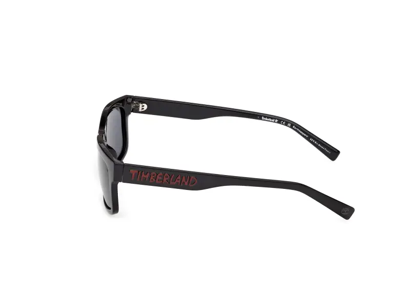 Unisex Timberland TB00080 01D Occhiali da sole Iniettato Nero Fumo Squadrata Polarizzata miniatura 3
