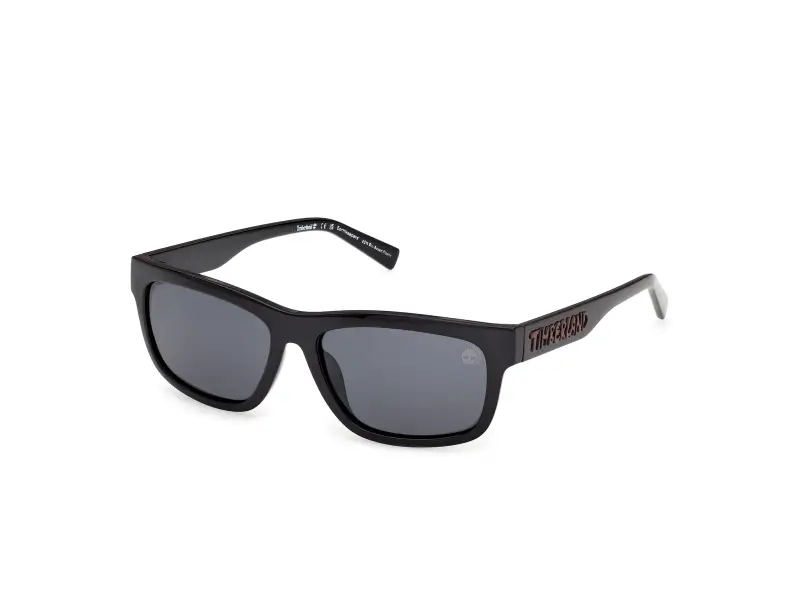 Unisex Timberland TB00080 01D Occhiali da sole Iniettato Nero Fumo Squadrata Polarizzata