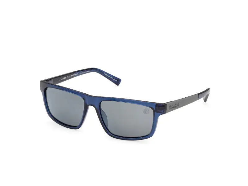 Uomo Timberland TB00070 90D Occhiali da sole Iniettato Grigio Fumo Squadrata Polarizzata