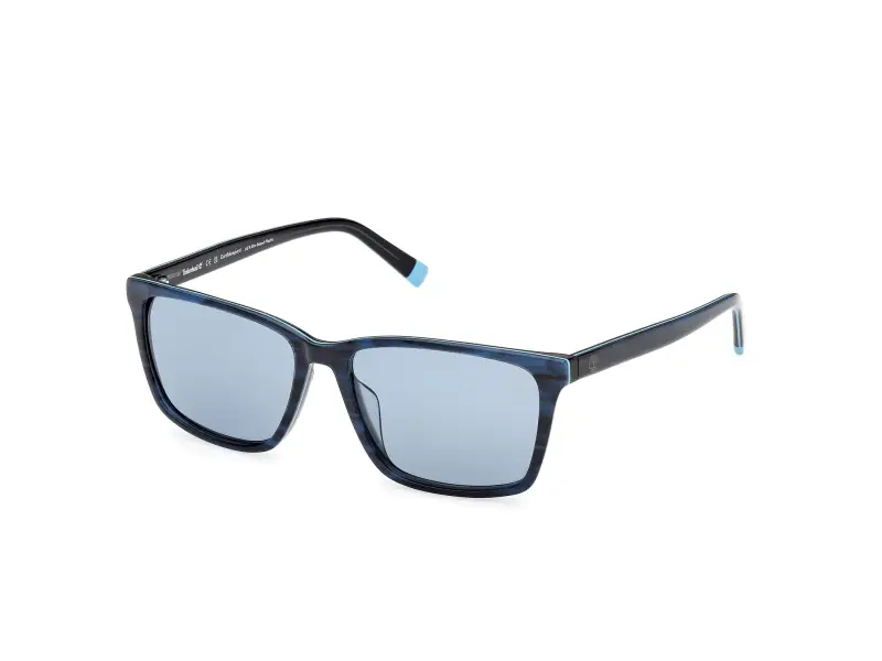 Uomo Timberland TB00073-H 64D Occhiali da sole Acetato Blu Blu Squadrata Polarizzata